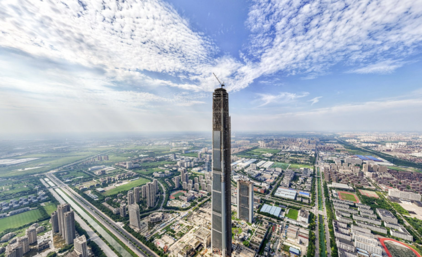 Construction resumes on Goldin Finance 117 tower