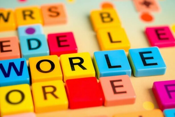 Colorful Wordle tiles in a playful grid layout.