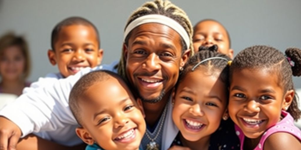 Lil Wayne with his children, smiling and having fun.