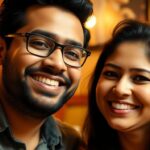 Utkarsh Ambudkar with his wife in a warm setting.