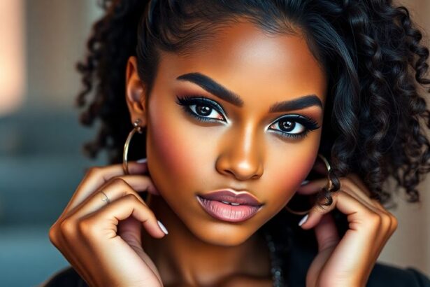 Portrait of a confident young woman in fashionable attire.