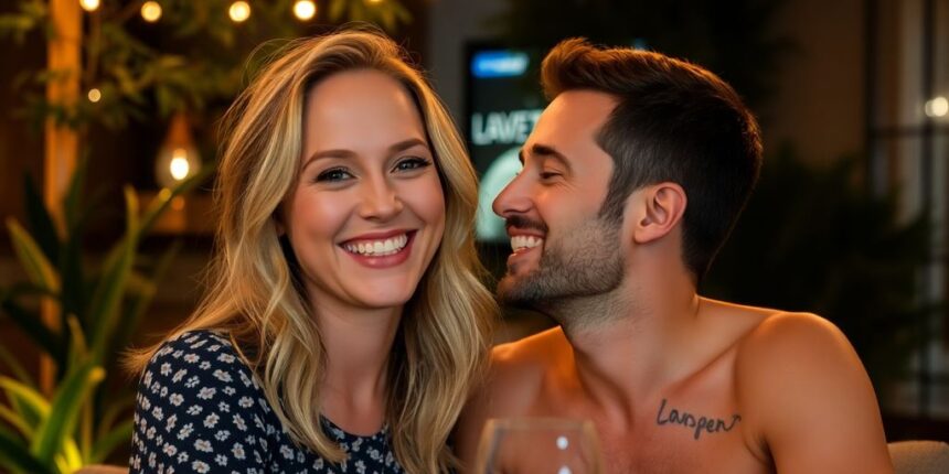 Jennifer Lawrence and partner enjoying a joyful outdoor moment.