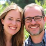 Cassidy Hutchinson and husband smiling outdoors together.
