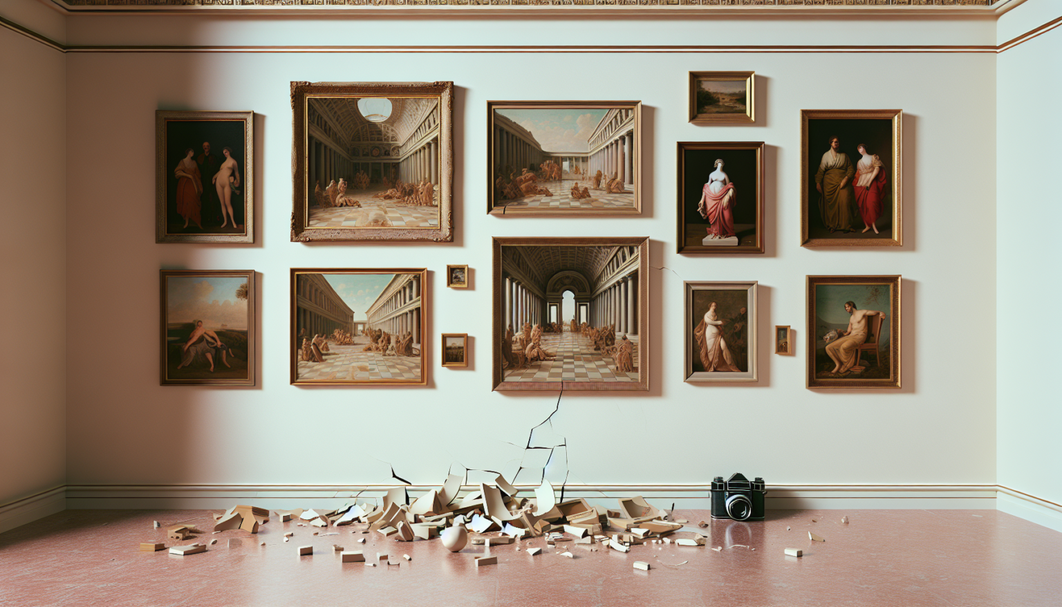 Tourist damages painting