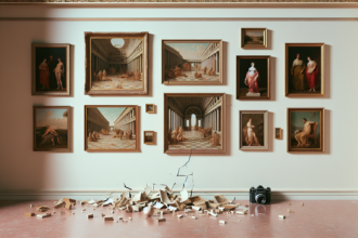 Tourist damages painting