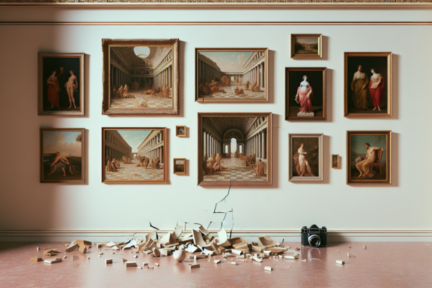 Tourist damages painting