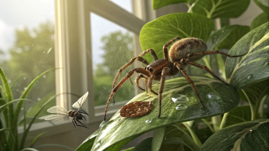 house spiders use vomit prey