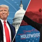 trump praises hollywood defends kimmel
