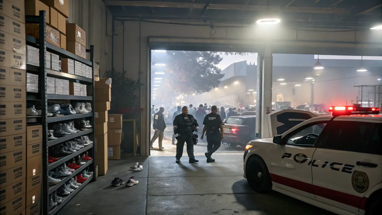 police raid coolkicks melrose warehouse