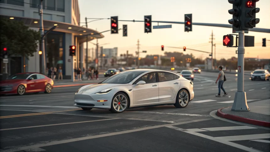 tesla traffic signal lane errors
