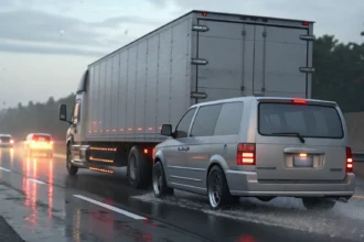 truck tailgating triggers crash interstate