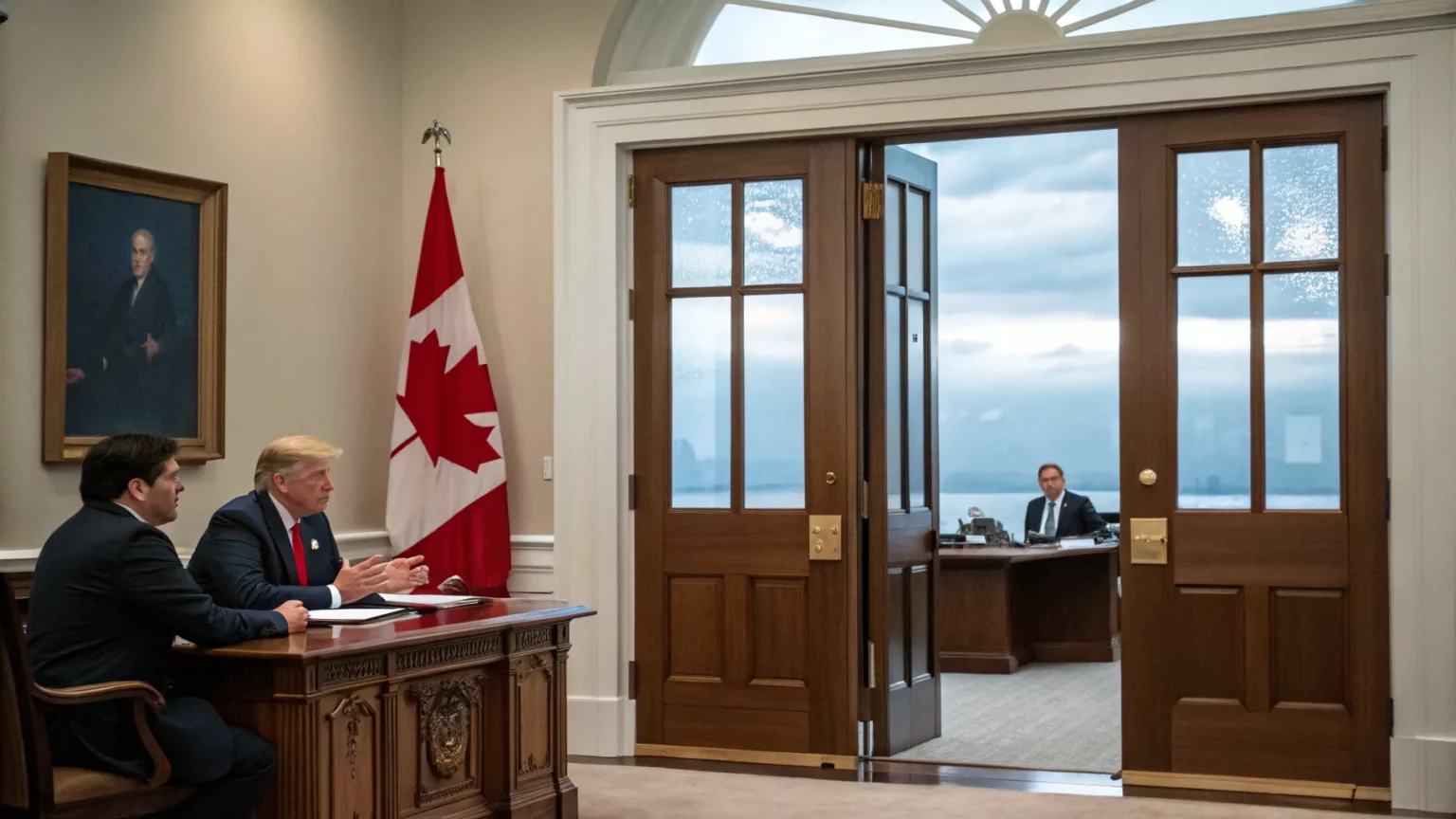 trump halts canada talks reagan ad