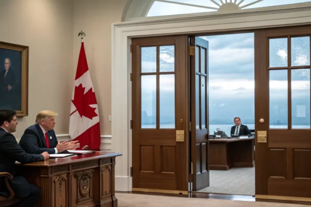 trump halts canada talks reagan ad