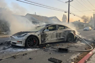 tesla fatal fire lawsuit blamed