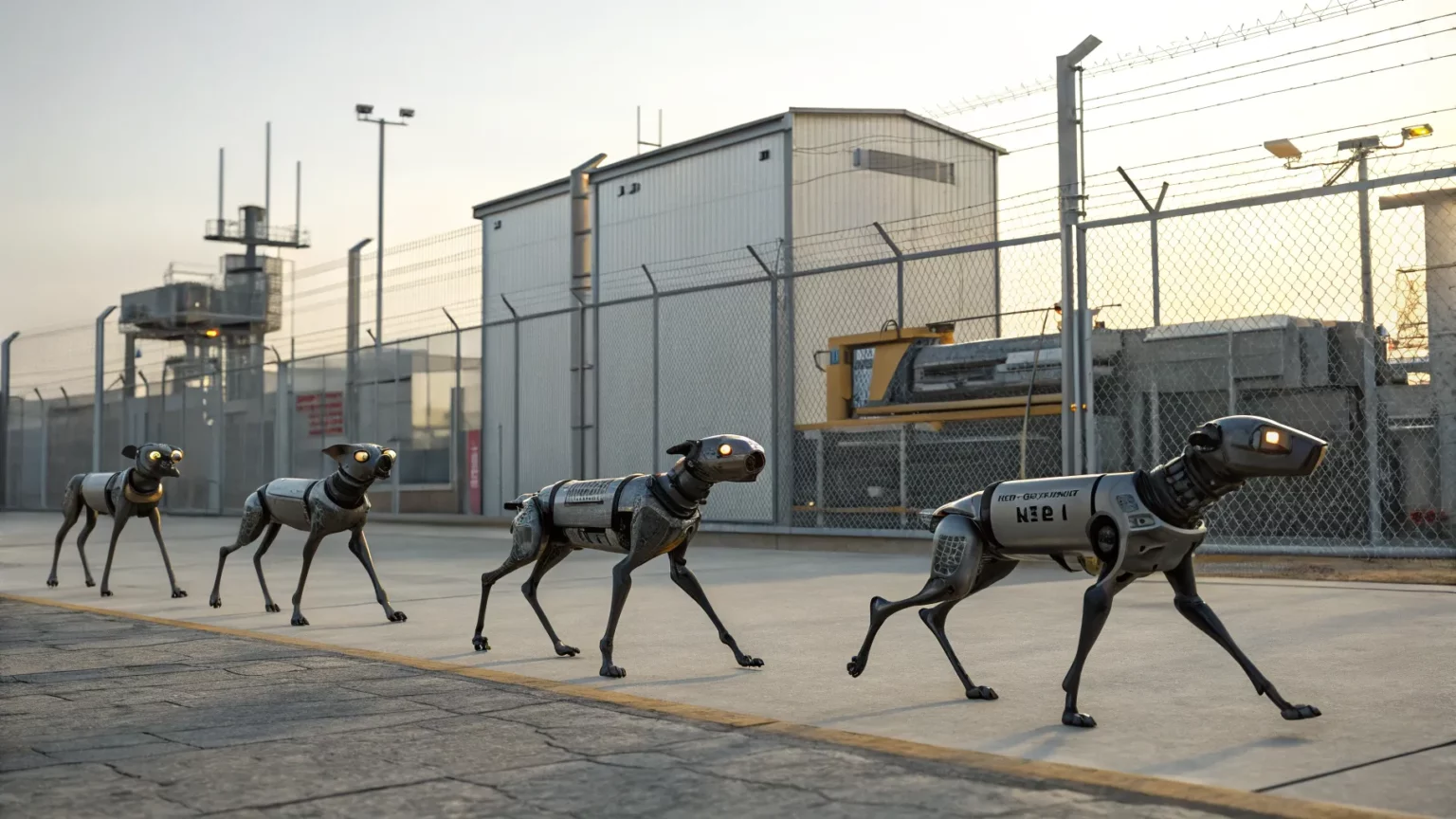 robot dogs patrol industrial sites