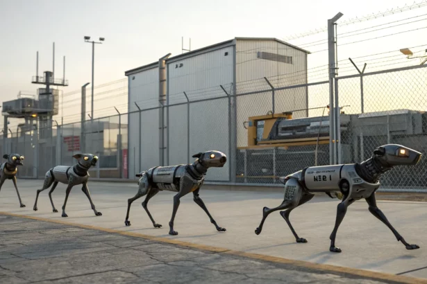 robot dogs patrol industrial sites
