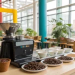 coffee dose scales salon concept