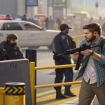 security checkpoint shootout man accused