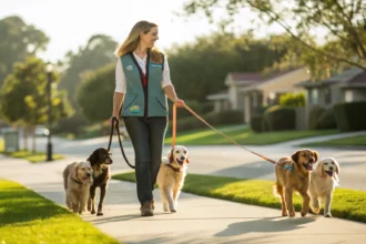 young entrepreneur scales dog walking business