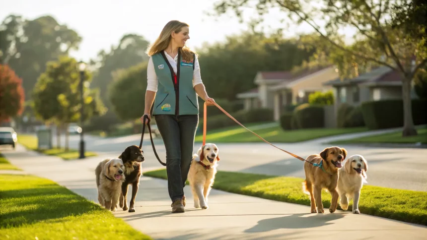 young entrepreneur scales dog walking business