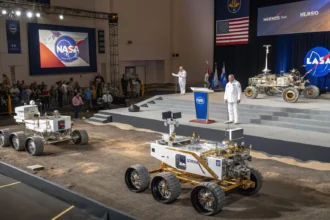 nasa unveils lunar outpost rovers