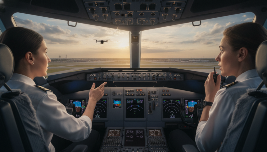 pilots report drone near airport