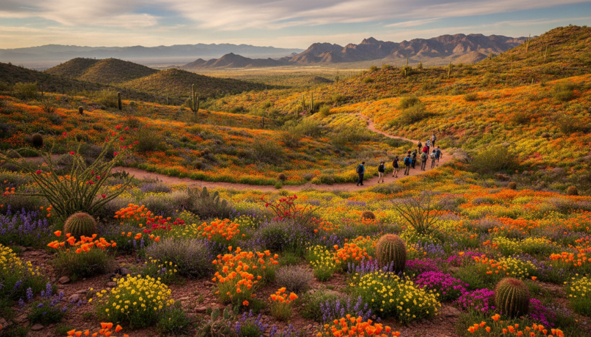 desert flowers after rainfall events