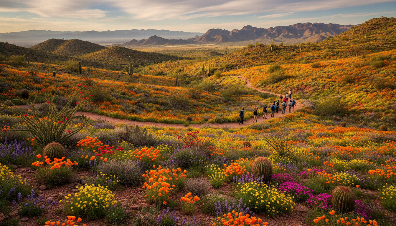 desert flowers after rainfall events