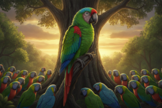 injured parrot becomes flock leader