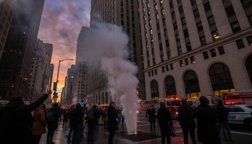 smoke rises manhattan federal building