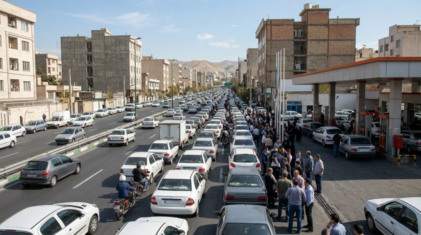 fuel shortages spark long lines tehran