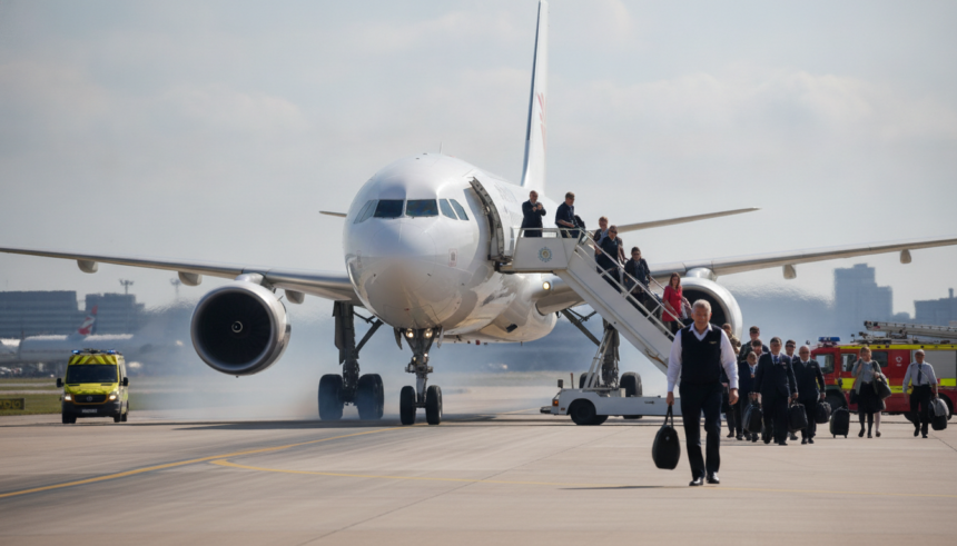 heathrow flight distress call lands