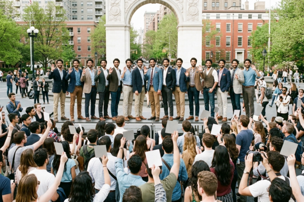hundreds judge mamdani look alike contest