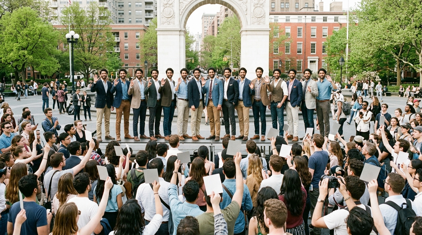 hundreds judge mamdani look alike contest
