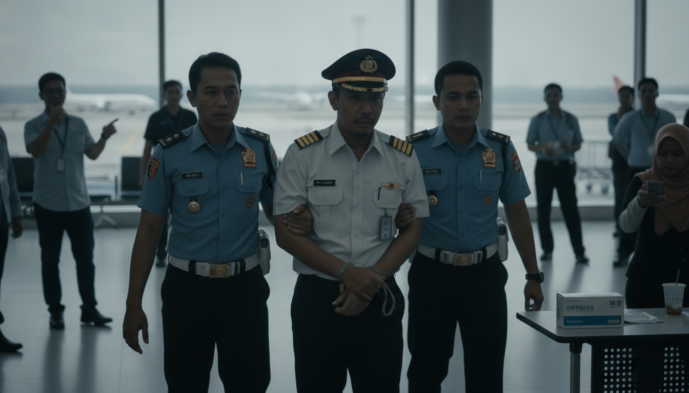 indonesian pilot arrested drug test