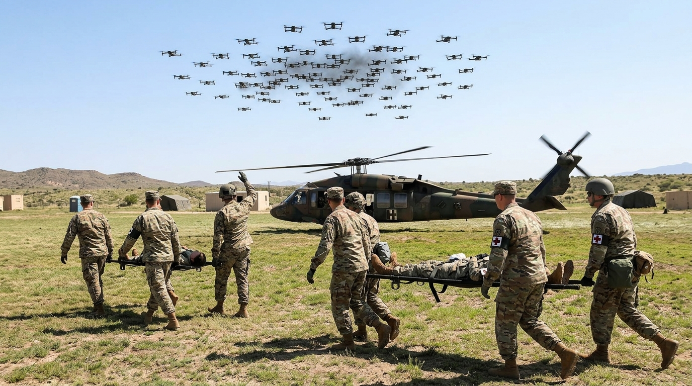 national guard trains drone swarm evacuations