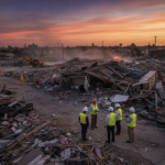 officials assess damage after destruction