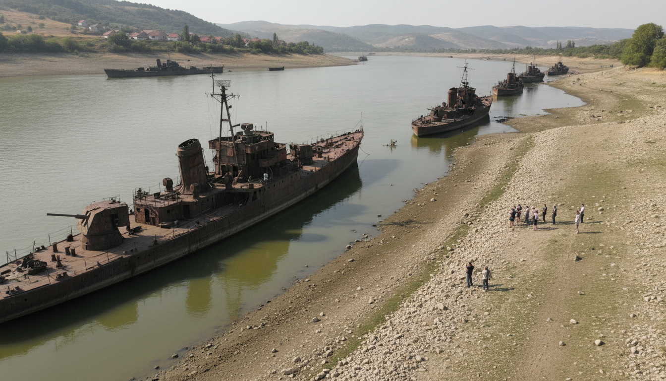 wwii wrecks revealed in danube