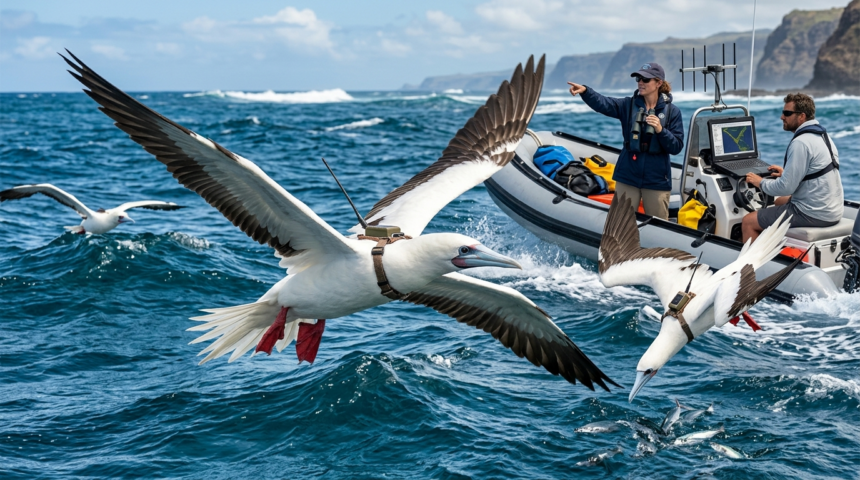 high tech tags track boobies sea
