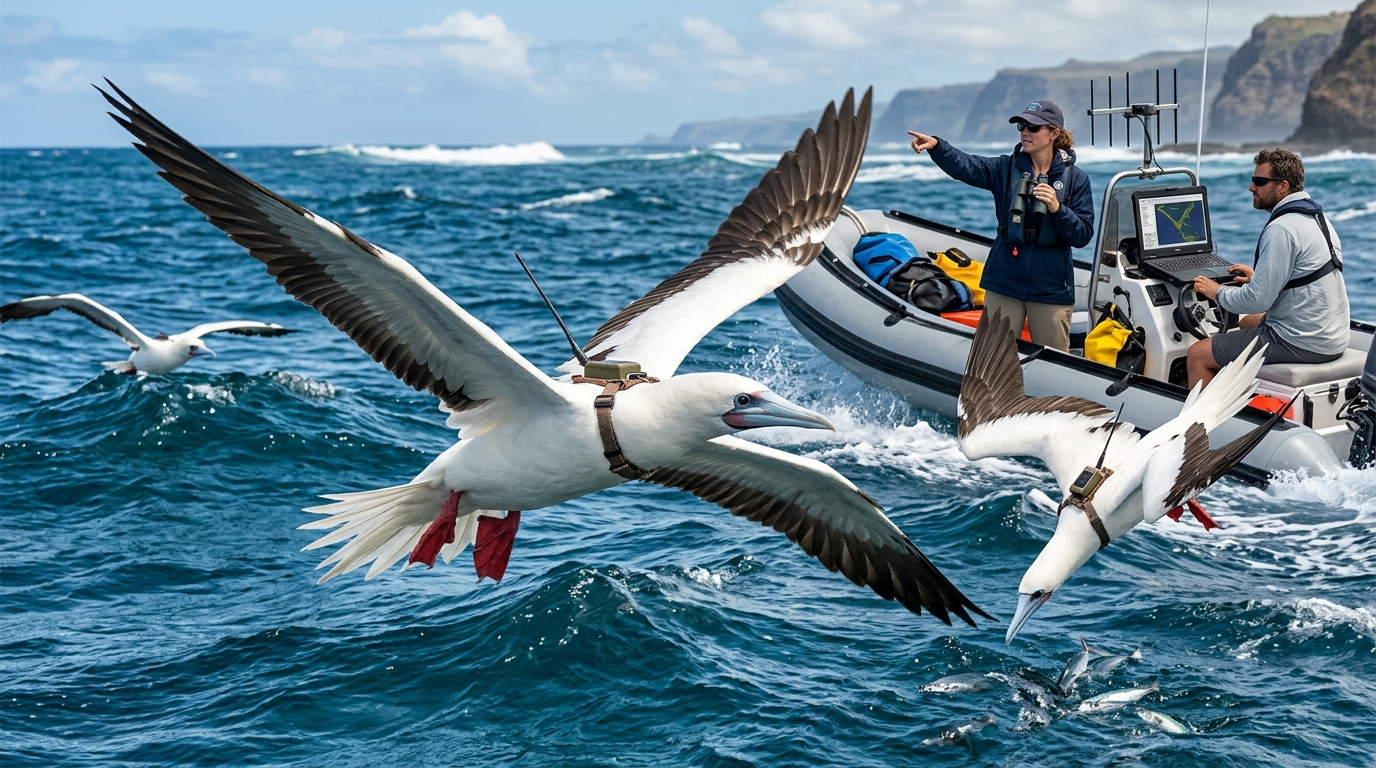 high tech tags track boobies sea