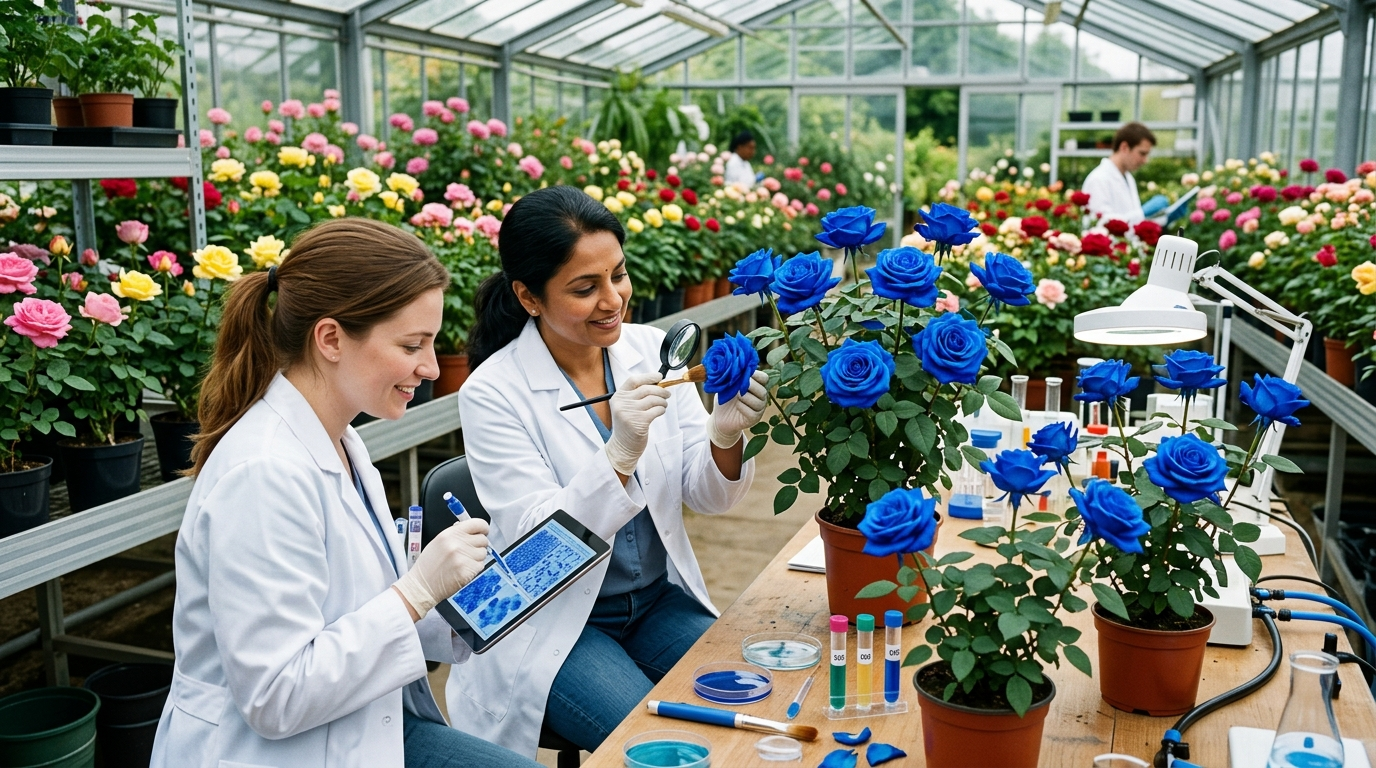 scientists engineer roses blue hue