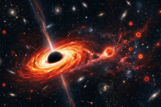 simulation red dots black holes