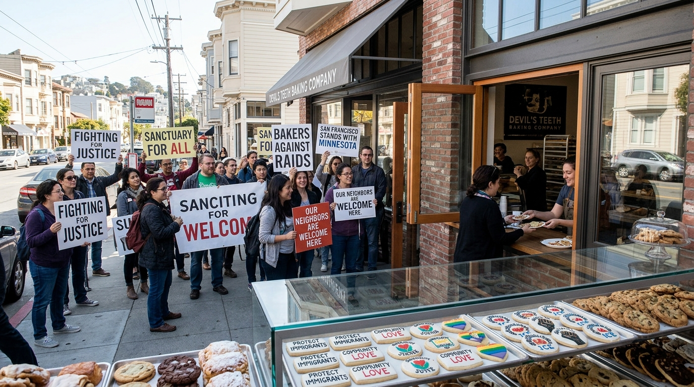 bakery protests ice with cookies