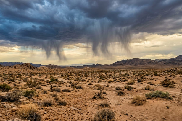 desert rain vanish before landing
