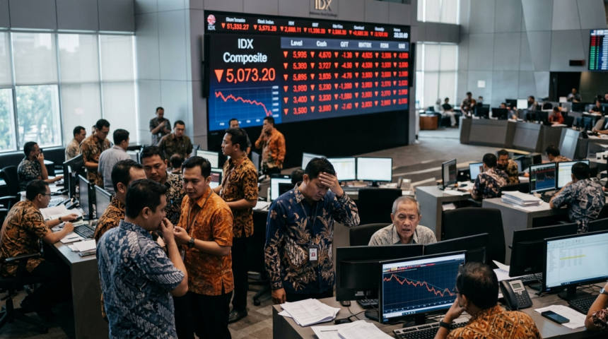 indonesia stock index hits low
