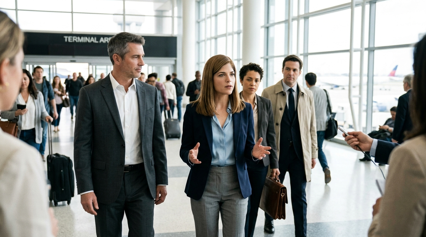 selma blair team addresses flight