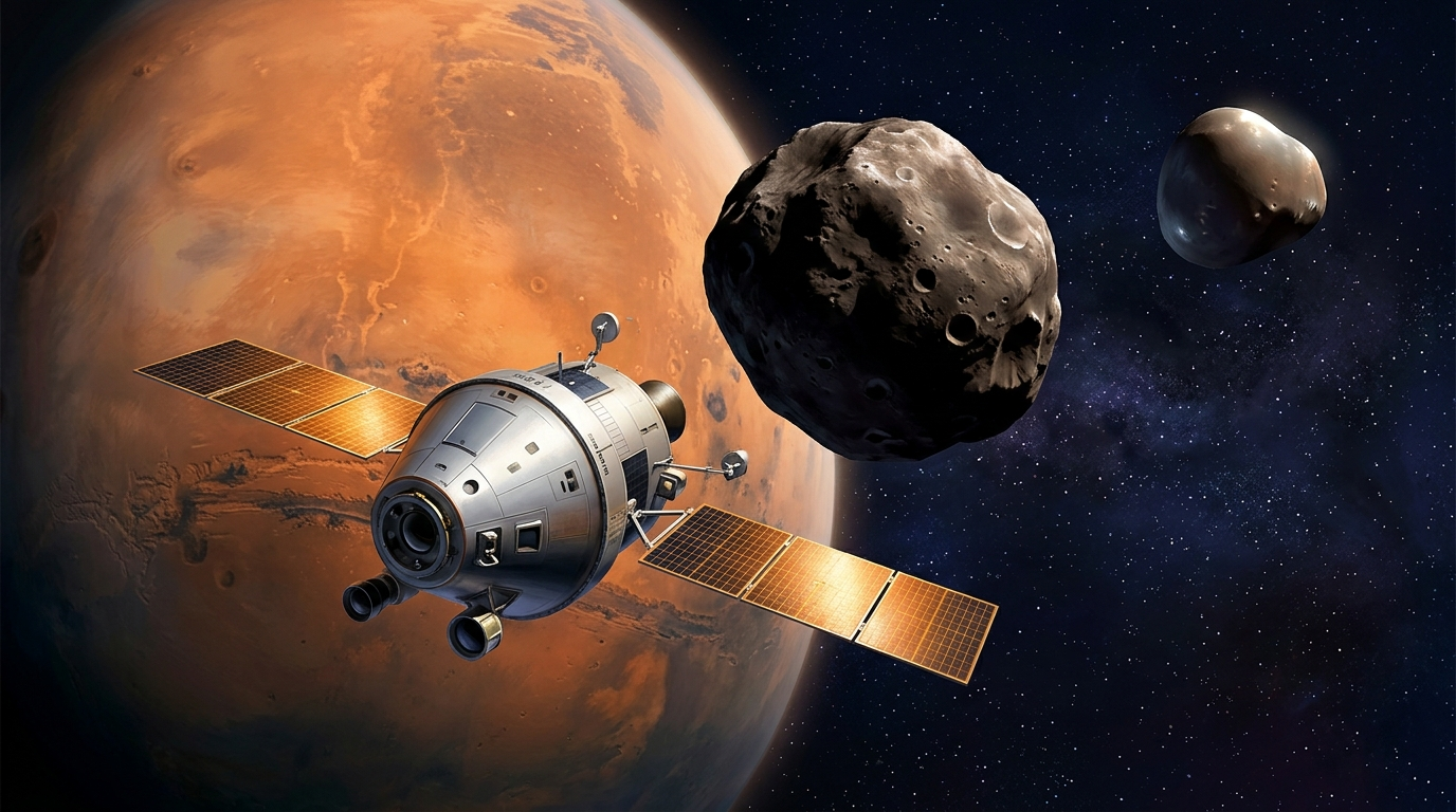 spacecraft targets mars moon mystery