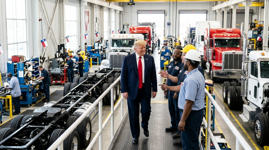 trump manufacturing texas peterbilt plant